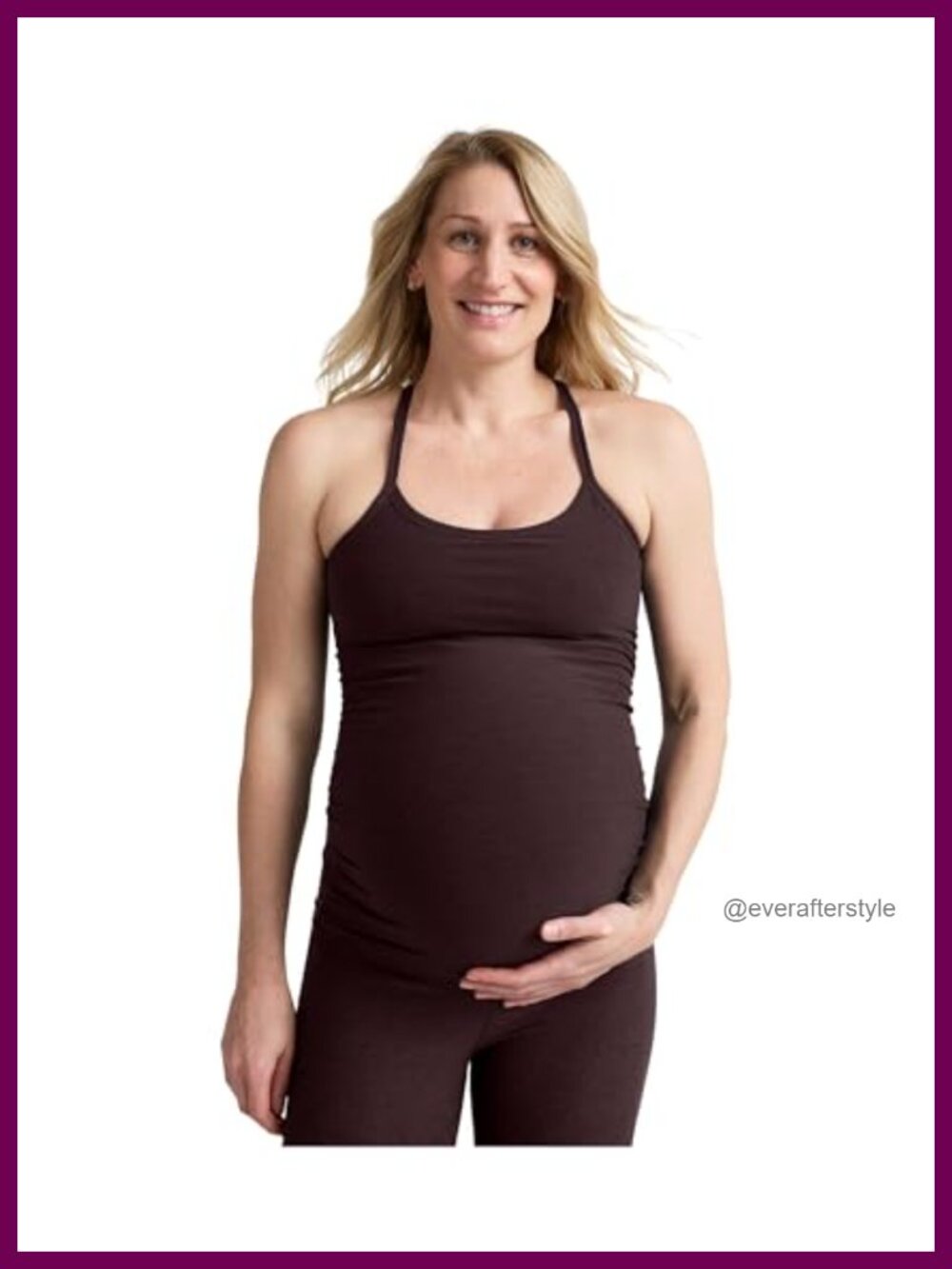 Maternity Slim Racerback T-Shirt Spacedye Sleeveless Scoop Neck Top